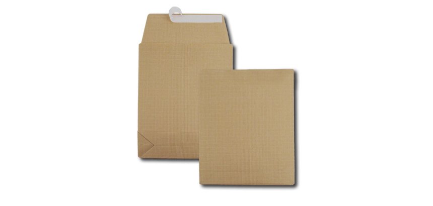 Pochettes à soufflets, 280 x 410 mm, kraft armé, brun