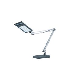 Lampe LED 4 work anthracite alu et ABS + pince - Bras 2x36 cm, Tête 23,3 x 11,7 cm Socle 19,8x12 cm