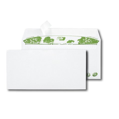 Boîte de 500 enveloppes recyclées extra Blanches Erapure, format DL 110x220mm 80g 2821