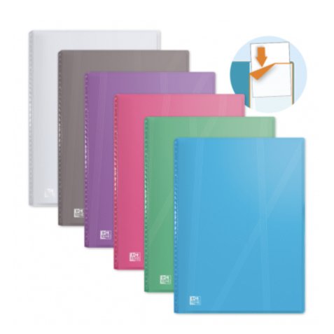 Protège-documents Oxford hawaï a4 160 vues / 80 pochettes couverture polypro coloris assortis