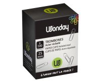 Trombone wonday galvanisé 25mm boîte 100 unités
