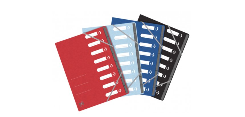 Trieur standard Oxford A4 8 positions couverture carte assortis