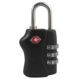 Cadenas TSA à combinaison, en plastique/acier, noir