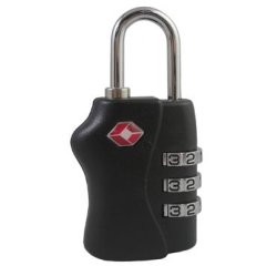 Cadenas TSA à combinaison, en plastique/acier, noir