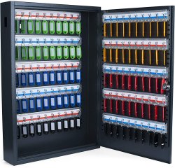 Armoire à clés Deluxe, pour 100 clés, gris foncé