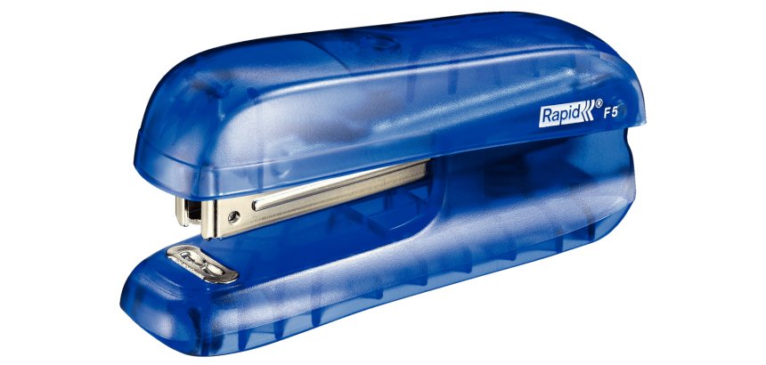 Agrafeuse mini rapid f5 40x28x95mm 10 feuilles agrafes nº10 coloris bleu