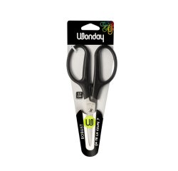 Ciseaux wonday robust 17cm lames acier inox bouts        pointus anneaux symetriques