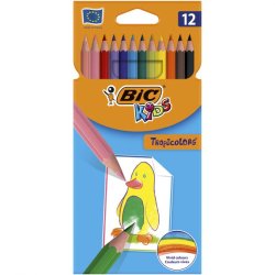Tropicolors Crayons de Couleur - Coloris Assortis, Etui Carton de 12