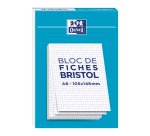 Fiche bristol non perforées A6 5 x 5 blanc Oxford - Bloc de 30