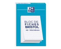Fiche bristol non perforées A6 5 x 5 blanc Oxford - Bloc de 30