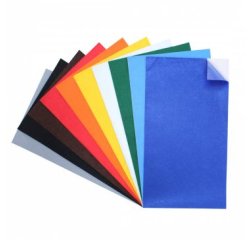 Feutrine adhesive sodertex 180gm2 1mm 250x450mm 10       coupons coloris assortis