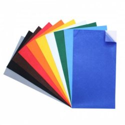 Feutrine adhesive sodertex 180gm2 1mm 250x450mm 10       coupons coloris assortis