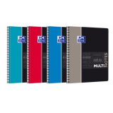 Cahier Multinotes étudiants à spirale A4+ 160 pages perforées 90g quandrillé 5x5. Coloris assortis