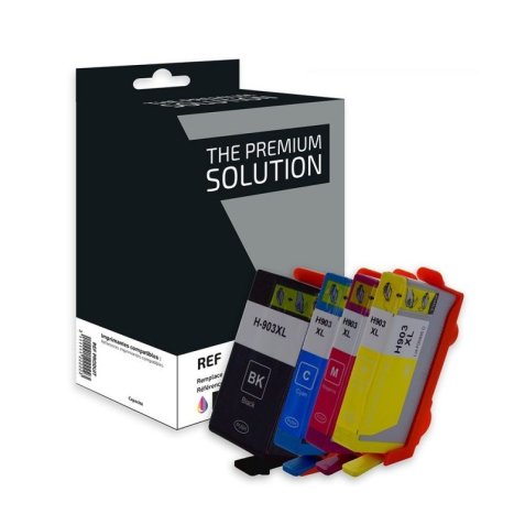 Cartouche compatible jet d'encre noir cyan magenta jaune HP 3HZ51AE, B8H903XLB/CL