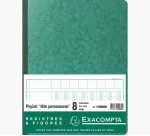 Manifold comptable exacompta piqué tête paresseuse 320x250mm vertical 31 lignes 80 pages 8 colonnes/page