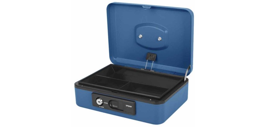 Caisse à monnaie Deluxe, 300 mm, bleu