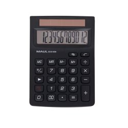 Calculatrice maul bureau eco 650 12 chiffres ecran 1 ligne 3 touches memoires touche pourcentage racines coloris noir