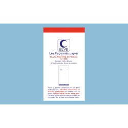 Bloc maître d'hôtel elve papier autocopiant numéroté 1/50 85x150mm 50 duplis bleu rouge