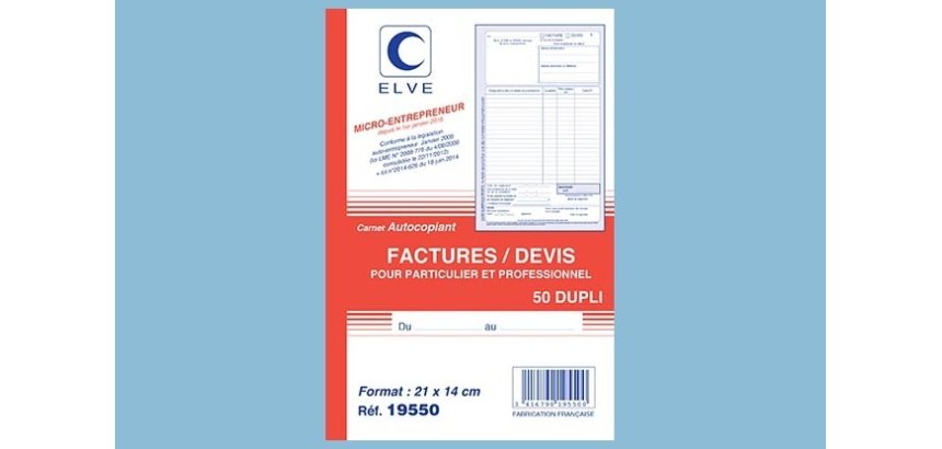 Manifold Factures / Devis, 50 feuillets, A5, dupli