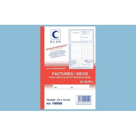 Manifold Factures / Devis, 50 feuillets, A5, dupli