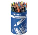 Pot crayons couleurs triple one lyra corps triangulaire   12cm mine 6mm 36 unites       coloris assortis