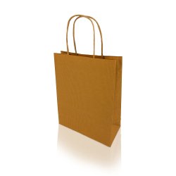 Boîte 200 sacs poignées torsadées kraft naturel 100%, format 32 x 42 x 15 cm, Couleur Naturel