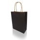 Boîte 200 sacs poignées torsadées kraft naturel 100%, format 32 x 42 x 15 cm, Couleur Noir