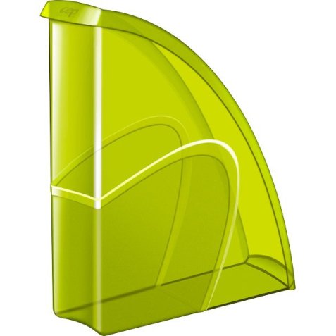 Porte-revues HAPPY en polystyrène translucide - Dimensions H31 x P27 cm, dos 8,5cm. Coloris Vert