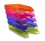 Lot 5 corbeilles à courrier Happy. Documents jusqu'au format 24 x 32 cm et les pochettes à élastique