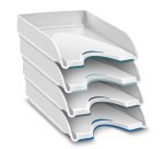 CEP Corbeille à courrier Nuance, format A4, pack de 4, blanc