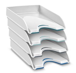 CEP Corbeille à courrier Nuance, format A4, pack de 4, blanc