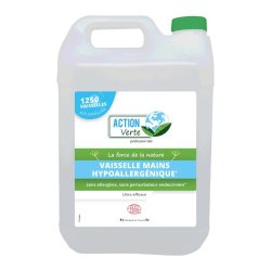Bidon de 5 litres de liquide vaisselle Ecocert 0% parfum. Formule professionnelle
