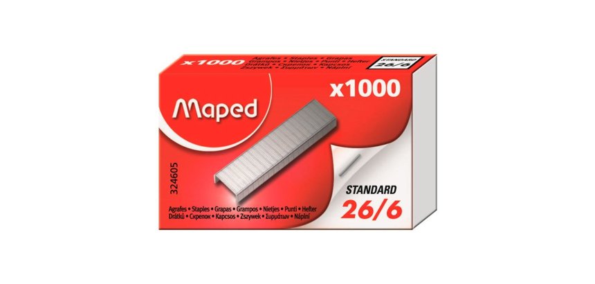 Agrafes 26/6, petit emballage, zingué