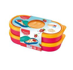 Boite a encas maped figurative pour enfant x2     coloris rose