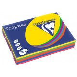 Ramette 5x100F papier Trophée 80g A3 assortis intense soleil,menthe,cardinal,BleuT,Fuchsia