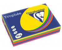 Papier couleur clairefontaine trophée multifonction a3 80g/m2 couleurs assorties intenses paquet 500 feuilles