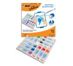 Marqueur bic velleda 1721 effaçable pointe ogive 1mm encre alcool sans odeur corps plastique coffret scolaire 72 feutres