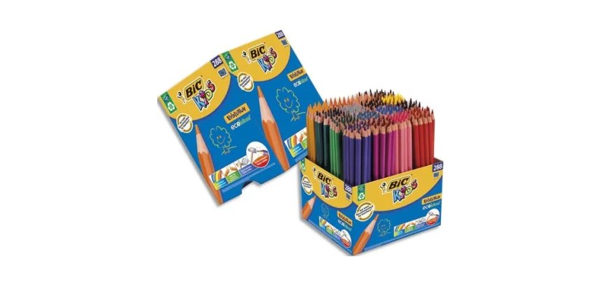 Crayon couleur bic kids evolution corps hexagonal     mine tres solide maxi         classpack 288un