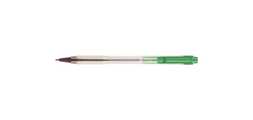 Stylo-bille pilot bp-s matic écriture fine 0.3mm 800m encre classique rétractable corps translucide rechargeable vert