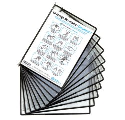 Poche a pivot tarifold sterifold en pvc format a4    coloris blanc 10 unites