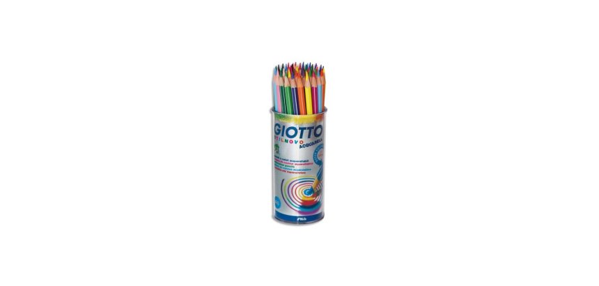 Pot crayons de couleur stilnovo aquarellable giotto  forme hexagonale bois de      cedre 18 cm mine 3mm 48