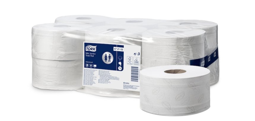 Papier hygiénique tork mini jumbo idéal forte fréquentation rouleau 180m