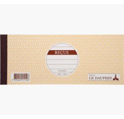 Carnet à souche 89X210 Recus 50 feuillets - Avoine