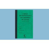 Carnet de maintenance 'Appareil de levage', 32 pages