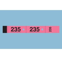 Bloc vestiaire piqué elve 3 coupons perforés détachables numérotés 1/1000 30x200mm 50 feuillets coloris rose