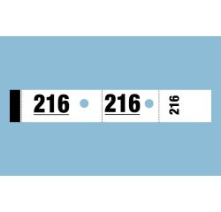 Bloc vestiaire piqué elve 3 coupons perforés détachables numérotés 1/1000 30x200mm 50 feuillets coloris blanc