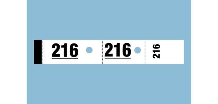 Bloc vestiaire piqué elve 3 coupons perforés détachables numérotés 1/1000 30x200mm 50 feuillets coloris blanc