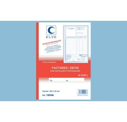 Manifold autocopiant elve factures auto-entrepreneur a4 210x297mm foliotage 50 duplis