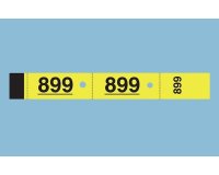 Bloc vestiaire piqué elve 3 coupons perforés détachables numérotés 1/1000 30x200mm 50 feuillets coloris jaune