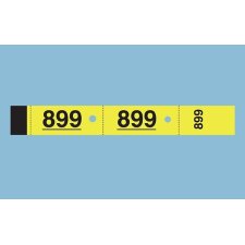 Bloc de 50 tickets vestiaire 3x20 cm Jaune